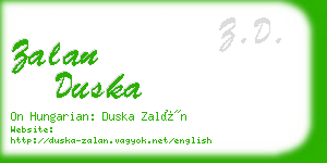 zalan duska business card